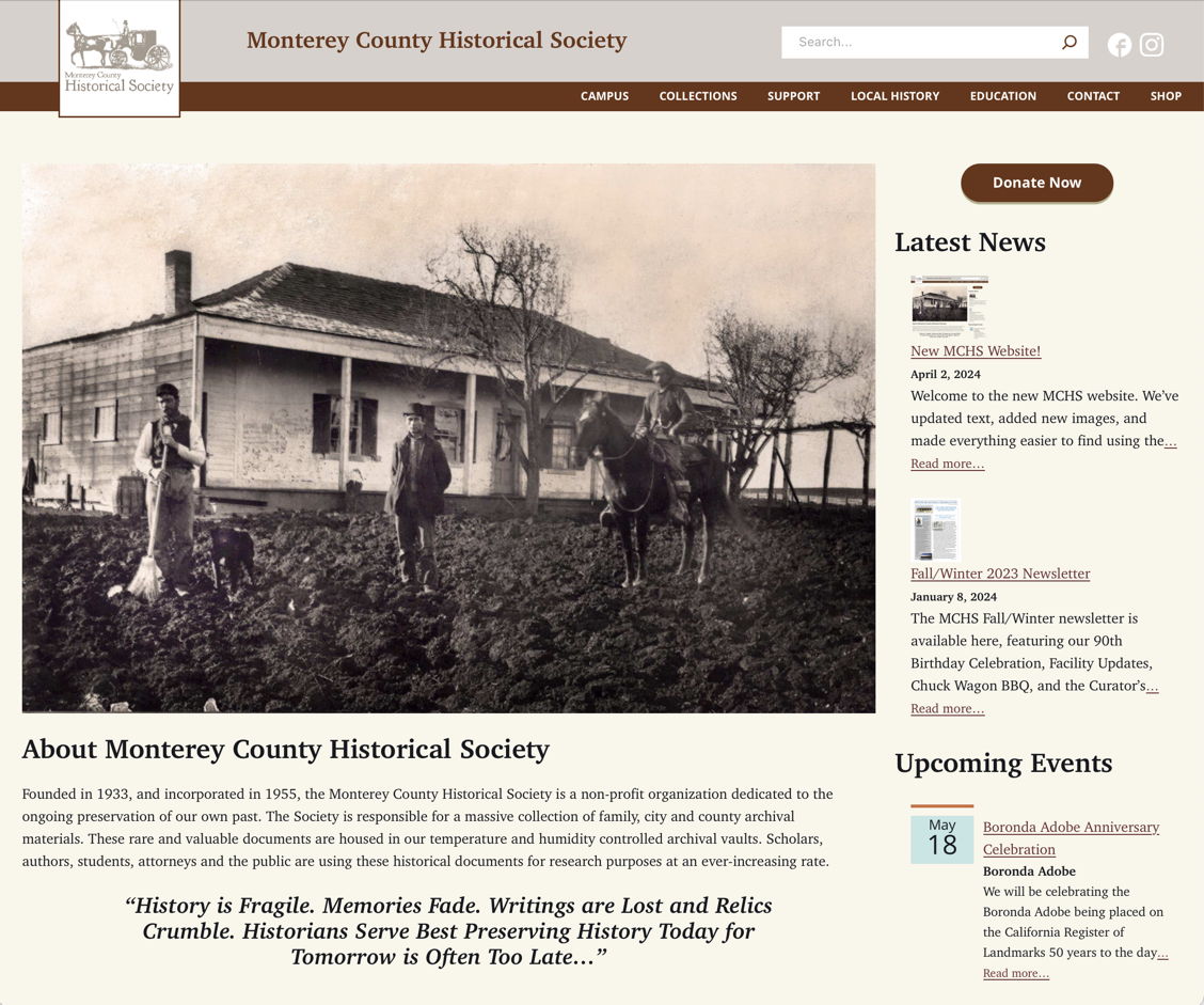 Image of new MCHS website