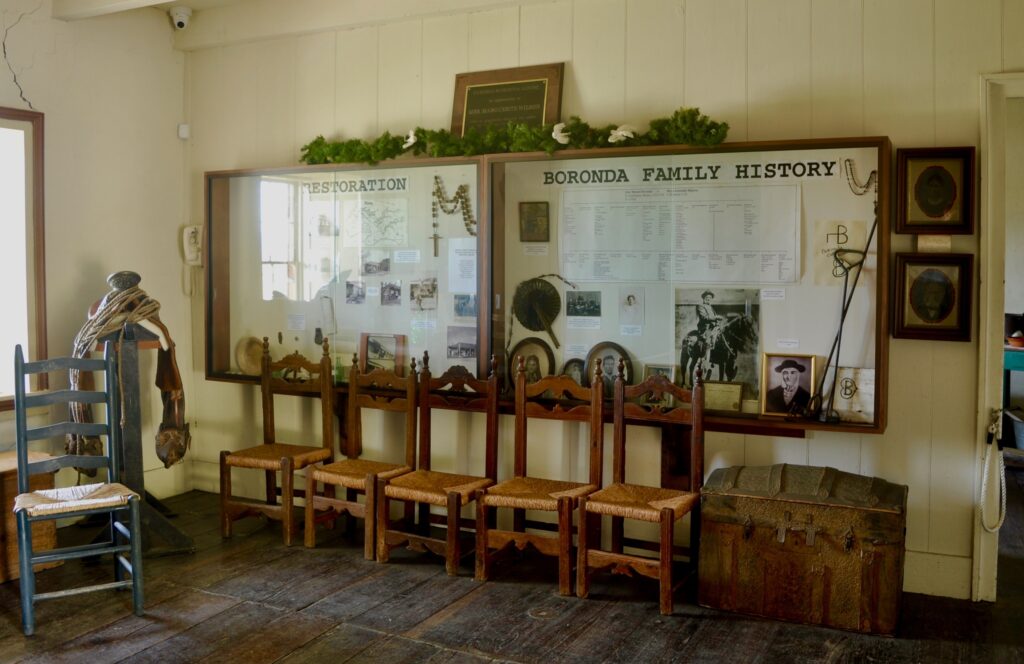 Boronda adobe sala with exhibits